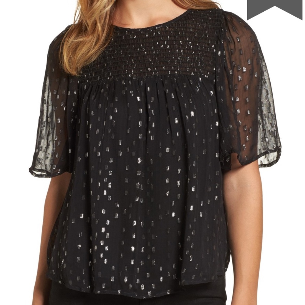 Chiffon Blouse (Claudie Metallic Dot)